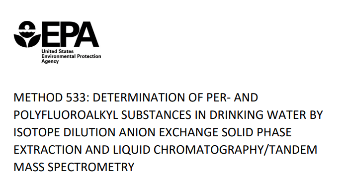 EPA Method 533 - PFAS in drinking water