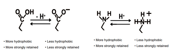 pH mobile phase hydrophobic comparison