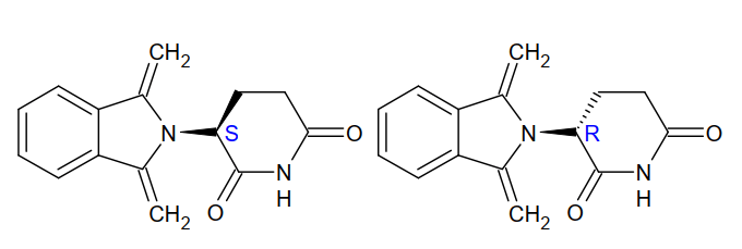 Chiral compounds - Indicated R- and S-enantiomers of Thalidomide