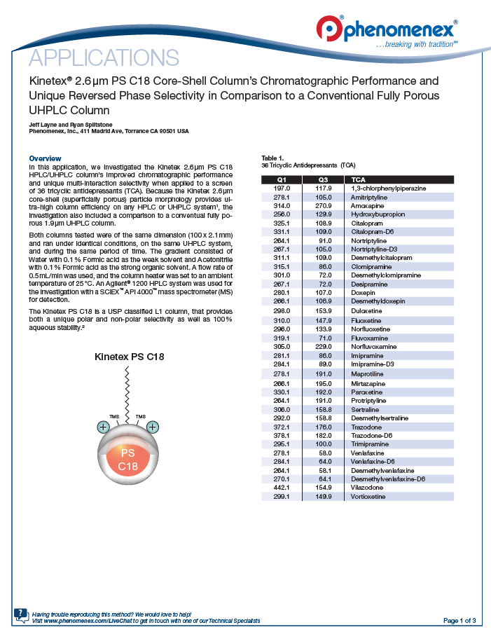 New Core-shell Column to improve LC Selectivity 