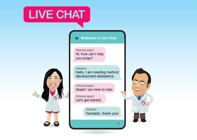 Live chat with technical experts about mobile phase