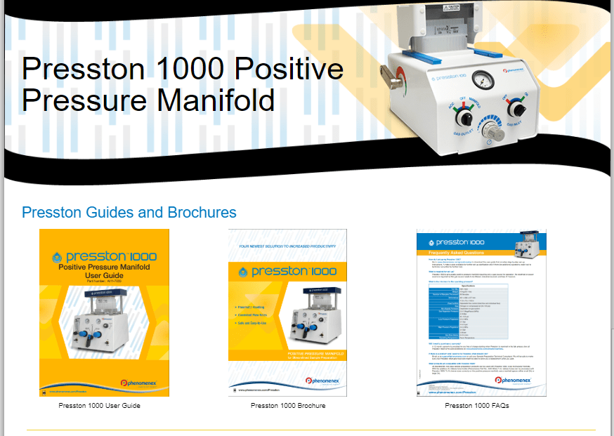 Presston 1000 Positive Pressure Manifold comes equipped with resources and guides on how to set-up and use.