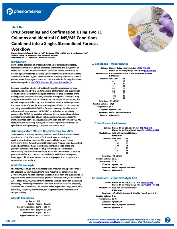 Forensic Toxicology Analysis & Testing Methods | Phenomenex