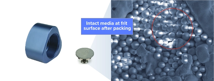Axia packed columns produce uniform media bed with intact particles